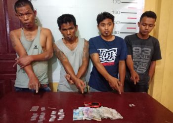 Operasi Malam Minggu, Empat Pria Diciduk Dari Empat Lokasi. Barbutnya 14 Bungkus Sabu