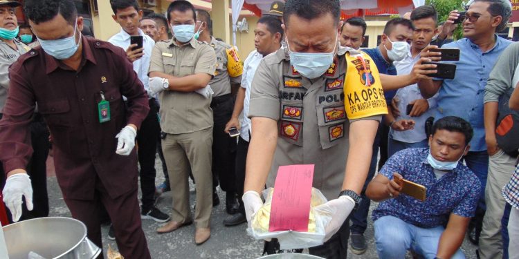 Polres Tanjungbalai Musnahkan Puluhan Kilo Sabu Hasil Ungkap Kasus