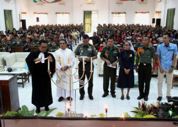 Keluarga Besar Rindam I/BB Gelar Perayaan Natal bersama Prajurit dan PNS di Siantar
