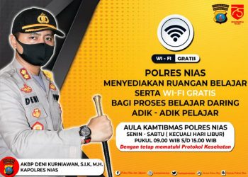 Peduli Pendidikan, Polres Nias Sediakan Ruang Belajar dan Wifi Gratis Bagi Pelajar