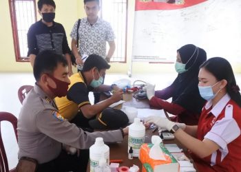 Sambut HUT Ke-74 Bhayangkara, Polres Nisel Gelar Donor Darah
