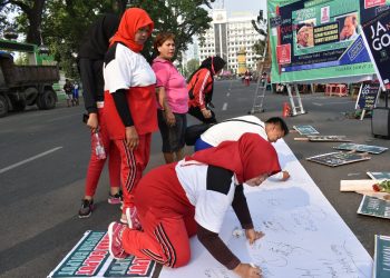 Ada Ajakan Tolak Politik Uang di Car Free Day Merdeka Walk Medan