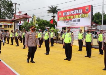 Wakapolres Dairi, Kompol David P Silalahi Pimpin Apel Gelar Pasukan Ops Patuh Toba 2020