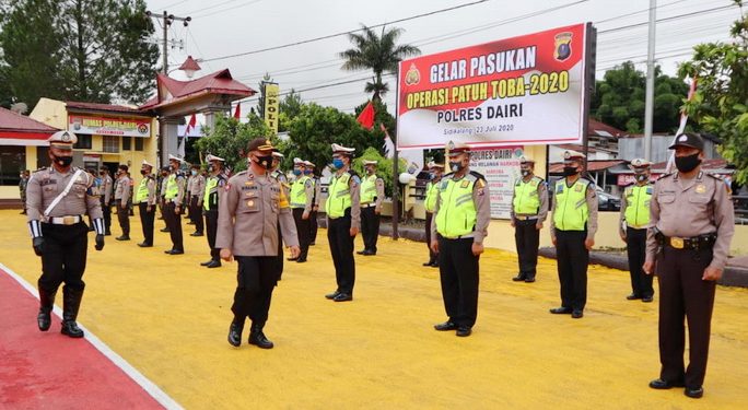 Wakapolres Dairi, Kompol David P Silalahi Pimpin Apel Gelar Pasukan Ops Patuh Toba 2020