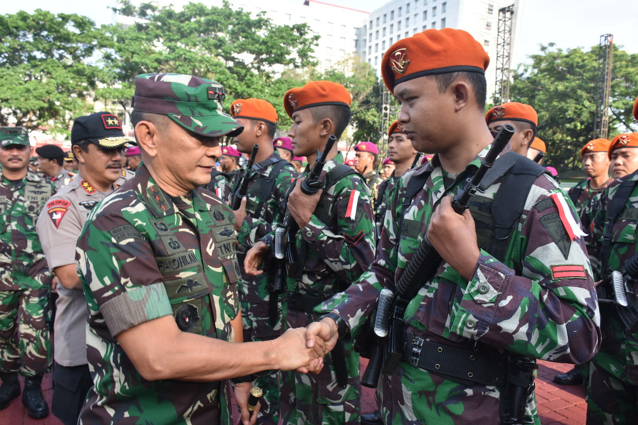 Pangdam I/BB dan Kapoldasu Pimpin Apel Gelar Pasukan PAM Pemilu 2019