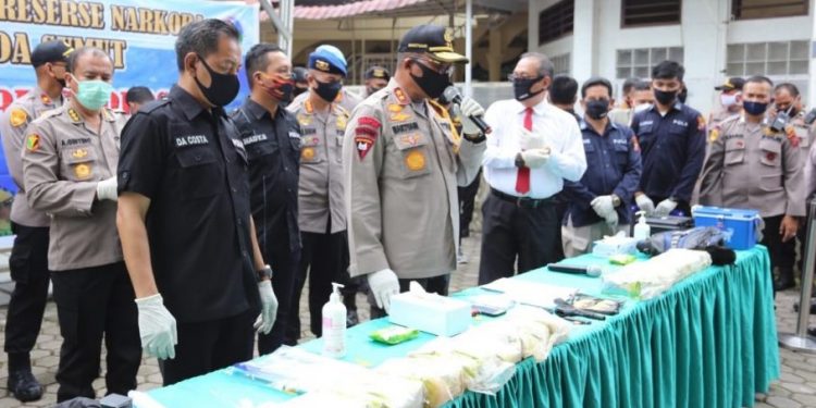Kapolda Sumut Paparkan Pengungkapan Jaringan Narkoba Aceh-Sumut