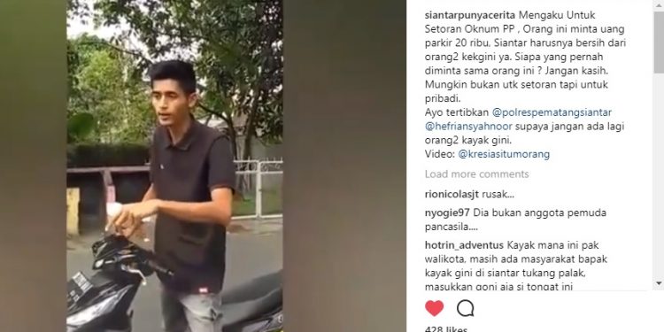 Palak Warga dengan Biaya Parkir Duapuluh Ribu di Siantar, Pria Ini Mengaku Setor ke PP. Ini Kata Ketua Pemuda Pancasila Siantar