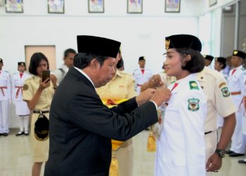 Jelang HUT ke -73 Kemerdekaan RI Paskibra Siantar Dikukuhkan