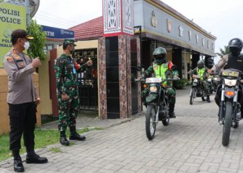 Cegah Penyebaran Covid-19, POLRI dan TNI Gelar Patroli Skala Besar di Simalungun