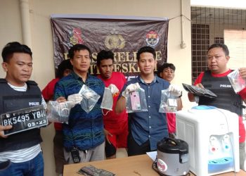 Tiga Pencuri Sepedamotor Mahasiswa dan Seorang Penadah Ditembak Polsek Percut Seituan