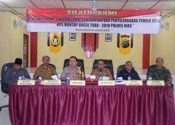 Wujudkan Pemilu Damai, Polres Nias Gelar Silaturahmi dengan Tokoh Agama, Pemerintah dan Penyelenggara Pemilu 2019