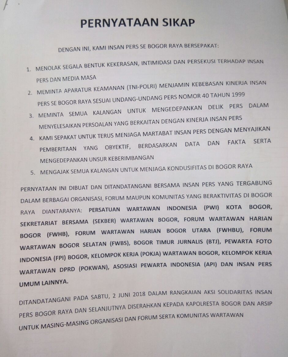 Kader PDI P Geruduk Kantor Radar Bogor, Insan Pers Bereaksi
