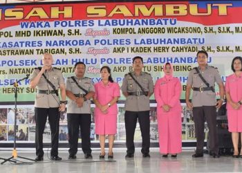 Kapolres Labuhanbatu Pimpin Sertijabkan Empat  Pejabat Polres