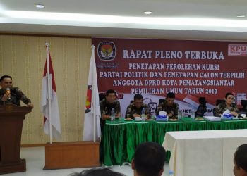 KPU Pematangsiantar Rapat Pleno Tetapkan Perolehan Kursi Parpol dan Anggota DPRD Siantar Terpilih