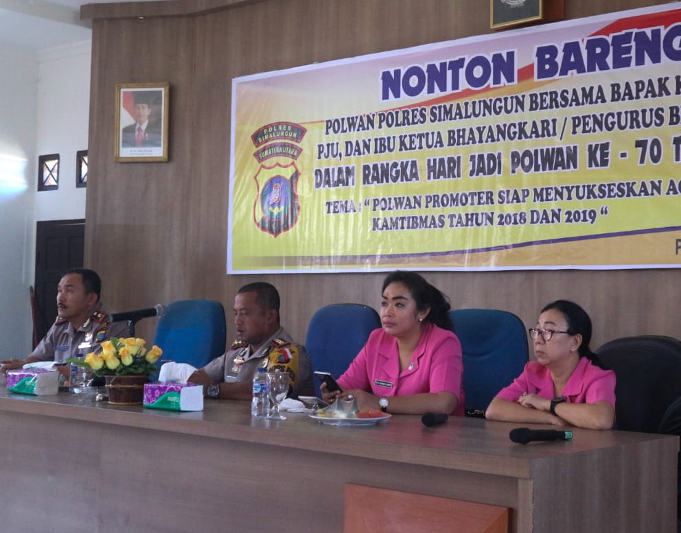 Sambut HUT Polwan ke 70, Polres Simalungun Nobar Film Dokumenter