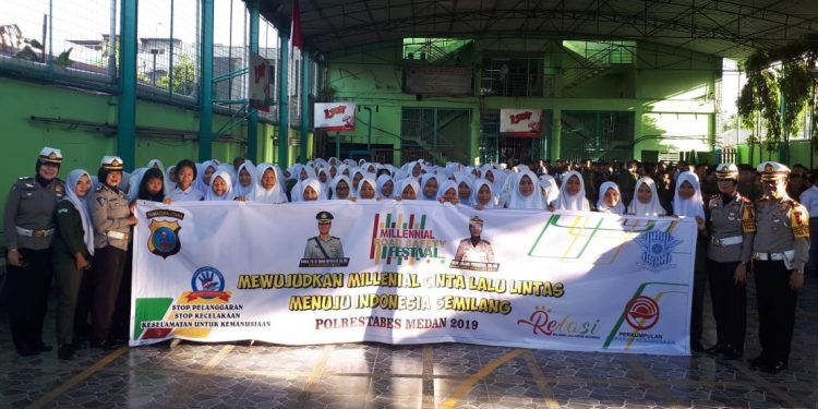 Sat Lantas Polrestabes Medan Gelorakan Program Millenial Road Safety Festifal