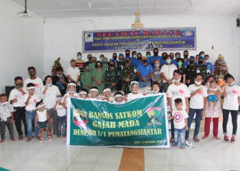 Denpom I/1 Siantar, Sikh Sewaks Indonesia dan Satkom Gajah Mada Berbagi Kasih ke Tiga Panti Asuhan