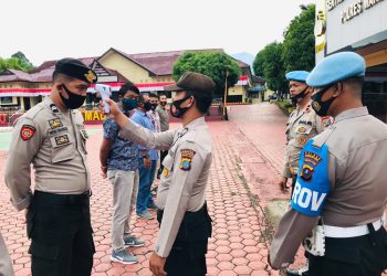 Cegah Penyebaran Covid-19, Personil dan Warga Wajib Patuhi Protokol Kesehatan di Mapolres Madina