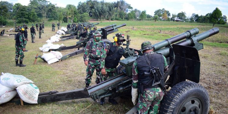 Puluhan Munisi Meriam Menyerbu Danau Toba, Yonarmed 2/105 Gelar Latbakjatrat 2020