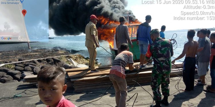 Kapten Kapal Ditemukan Terbakar Dalam KM Ranjungan di Nias Selatan
