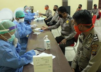 Dukung Penerapan New Normal, Personel Polres Sergai Ikuti Rapid Test Tahap II