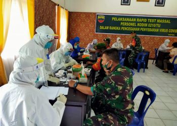 Kodim 0210 Tapanuli Utara Rapid Test Seluruh Personil