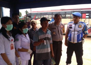 Polres Tapteng Razia dan Tes Urine Supir Antar Lintas