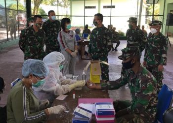 1377 Prajurit TNI Rindam I/BB Siantar Dirapid Test, 78 Reaktif dan Dievakuasi ke RS Putri Hijau Medan