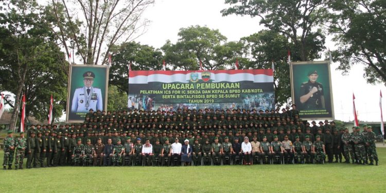 Sekda dan BPBD se-Sumut Pelatihan ICS for IC dan Bintalfisdis di Rindam I/BB