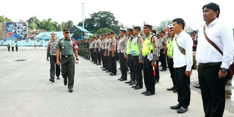 Persiapan Pengamanan Kunjungan Ibu Presiden RI, Polres Simalungun Gelar Pasukan
