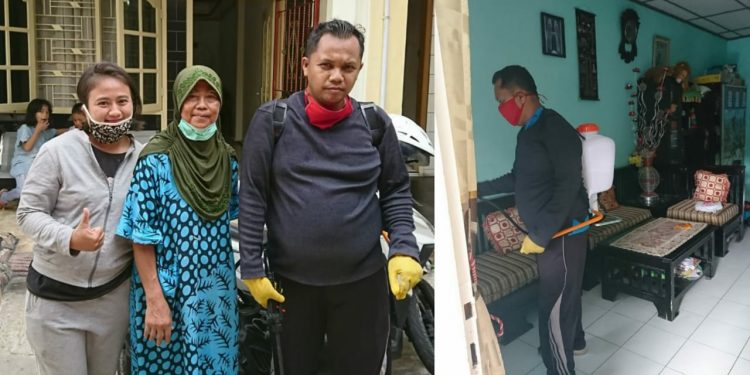 Sadar Bahaya Corona, Warga Kelurahan Bantan Swadaya Semprot Desinfektan Sadar Bahaya Corona, Warga Kelurahan Bantan Swadaya Semprot Desinfektan