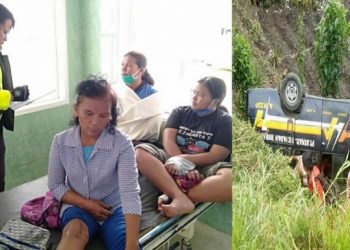 Naikkan Barang, Bus Sinar Sepadan Horas Meluncur lalu Masuk Jurang, Penumpang Luka-luka