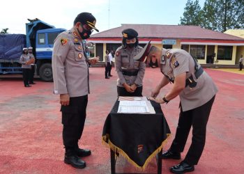 Kapolres Dairi AKBP Leonardo Simatupang Pimpin Sertijab Kasat Reskrim, Binmas dan Kabag Sumda