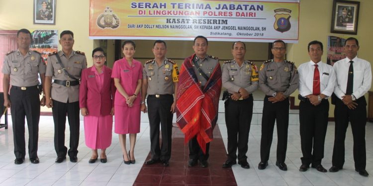 AKBP Erwin W Siahaan Pimpin Sertijab Kasat Reskrim Polres Dairi