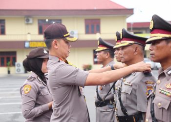 Kapolrestabes Medan Pimpin Sertijab Kapolsek Medan Area, Percut Sei Tuan, Kasat Tahti dan Kasi Propam