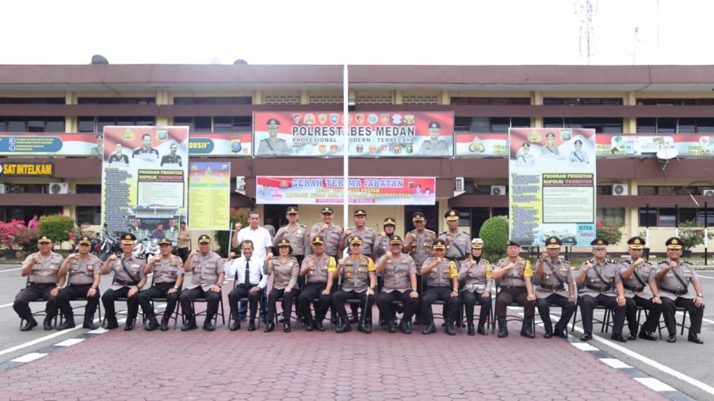 Kapolrestabes Medan Pimpin Sertijab Kapolsek Medan Area, Percut Sei Tuan, Kasat Tahti dan Kasi Propam