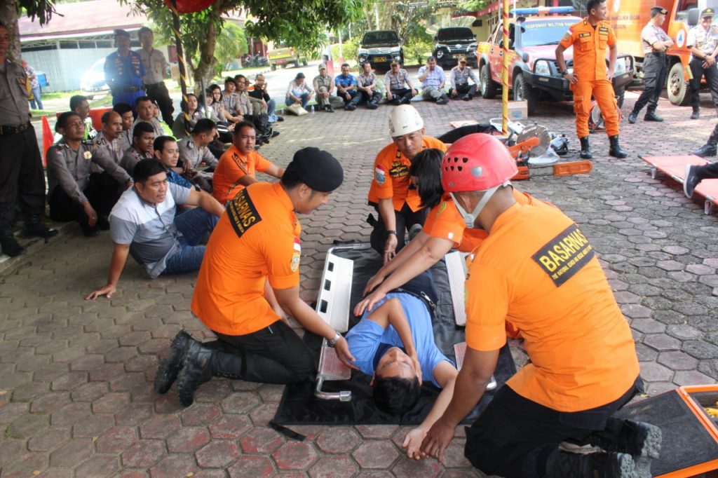 Polres Nias Laksanakan Apel Siaga dan Simulasi Penangulangan Bencana Alam