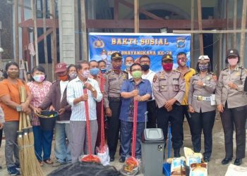 Sambut HUT ke -74 Bhayangkara, Polsek Siantar Utara Bakti Sosial di Gereja Pentakosta Indonesia