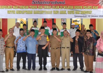 AKBP Deni Kurniawan Silaturahmi dengan Tokoh dan Ormas Islam di Nias