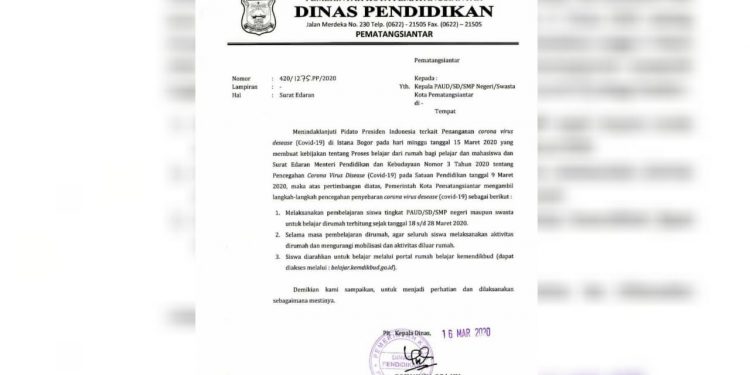 Cegah Penyebaran Virus Corona, Siswa Paud-SD-SMP di Siantar Diliburkan Cegah Penyebaran Virus Corona, Siswa Paud-SD-SMP di Siantar Diliburkan
