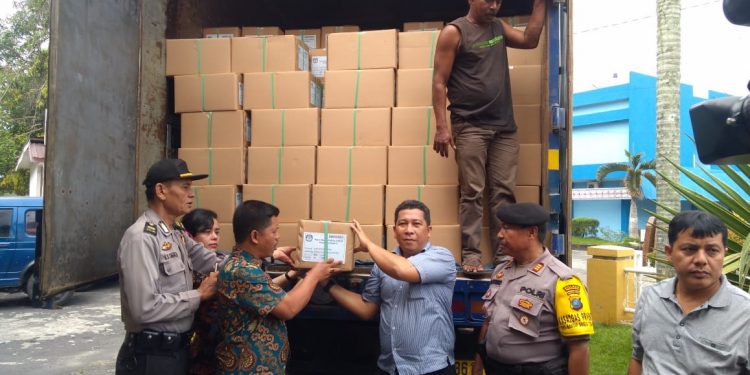 Surat Suara Pemilu 2019 Tiba di KPUD Siantar