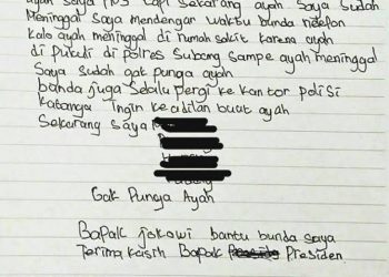 Ayah Tewas di RTP, 2 Murid SD Kirim Surat ke Jokowi