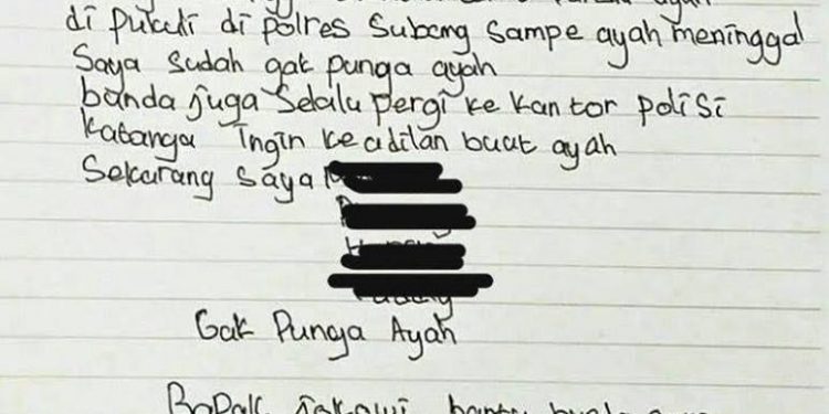 Ayah Tewas di RTP, 2 Murid SD Kirim Surat ke Jokowi