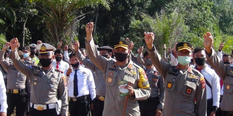 Kapolres Tapteng Tanam Jagung di Belakang Kantor, Dukung Program Hanpang