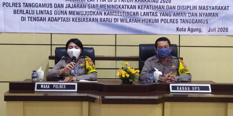 Pastikan Ops Patuh Krakatau 2020 Sukses, Wakapolres Tanggamus Pimpin Latpraops