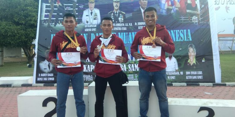 Serda Marinir Samuel Simanjuntak, Rikson Butar-butar dan Pratu Aris Simanjuntak Raih Medali Kejurda dan Muay Thai Piala Kapolres Cup