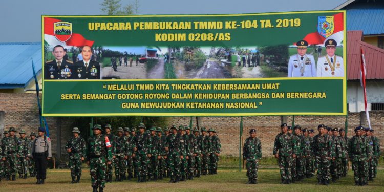 Wujudkan Kebersamaan dan Kemanunggalan TNI dan Masyarakat melalui TMMD ke 104 tahun 2019 di wilayah Kodam I/BB