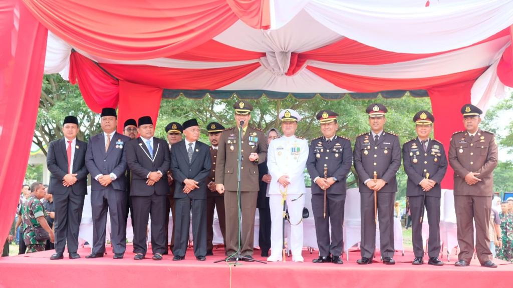 Upacara HUT ke-74 TNI di Asahan Dihadiri 3 Kapolres dan 3 Kepala Daerah