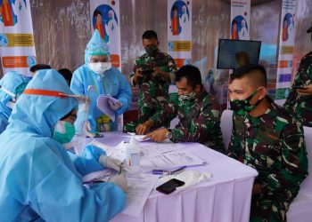 50 Personel Korem 032 Ikuti Swab Test Covid-19