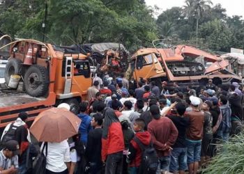 Tabrakan Truk di Sibolangit. Kasat Lantas Sarankan Pelintas Pilih Jalur Alternatif